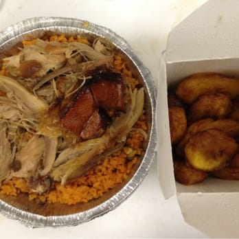 Gena's Grill - Small pernil asado with rice and beans and side of sweet plantains just over $10 - Dominican Near Me - New York, New York
