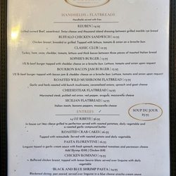 Sophia’s Event Venue & Lounge - Menu of sandwiches, flatbreads, and entrees in March 2026