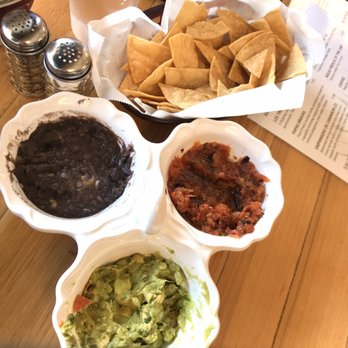 Casa Tequilana - Three Amigos. Fresh Handmade Tortilla Chips. Served With Fresh, Chunky Guacamole, Handmade Refried Black Beans and Fire Roasted Salsa! - Mexican Near Me - Leeds, Utah