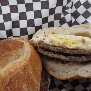 No Pao at Cafe Caffe - a sausage sandwich with egg - Sandwiches Near Me - Newark, New Jersey No Pao at Cafe Caffe - a sausage sandwich with egg - Sandwiches Near Me - Newark, New Jersey