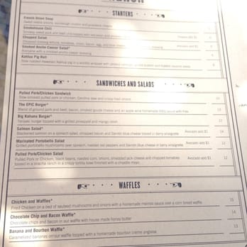 Epic SmokeHouse - Brunch Menu I (it's not on their website) - Steakhouses Near Me - Arlington, Virginia