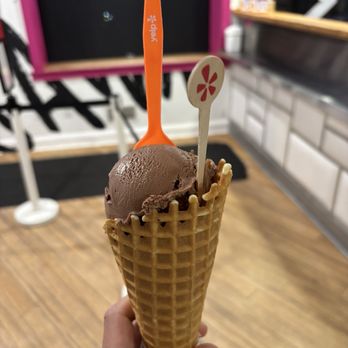 Milk Jawn - Chocolate ice cream scoop on waffle cone - Desserts Near Me - Philadelphia, Pennsylvania