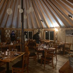 Crested Butte Nordic Center - Inside the yurt. Fully vaxxed dinner