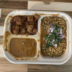 Biryani Rice Combo, Classic Butter Chicken and Chicken Chukka (ordered to-go)