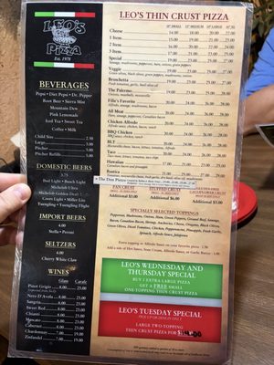 Menu photo 1 Leo's Pizza Jacksonville, IL Menu photo 1 Leo's Pizza Jacksonville, IL