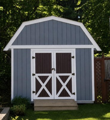 shed wall rebuild - The original plan was to replace the siding and trim along the front wall and integrate some better flashing details. There was some expected rot based off what could be seen during the estimate process so a reframing/rot allowance was included into the estimate with a 3-4 day timeline. It was quickly discovered that there was much more rot than expected so the new plan was to replace the front wall while staying close to the original budget. After 6 days of work the whole front was Demo'd, Reframed, Typar'd, Sheathed and trimmed while making sure everything in the shed was protected overnight.