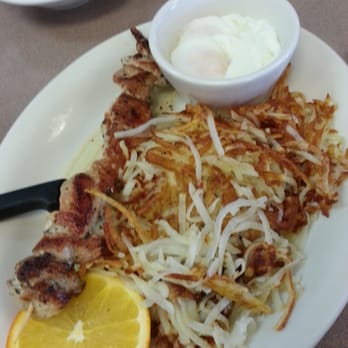 Mil’s Diner - Pork slouvlaki and poached eggs - Diners Near Me - Milpitas, California Mil’s Diner - Pork slouvlaki and poached eggs - Diners Near Me - Milpitas, California