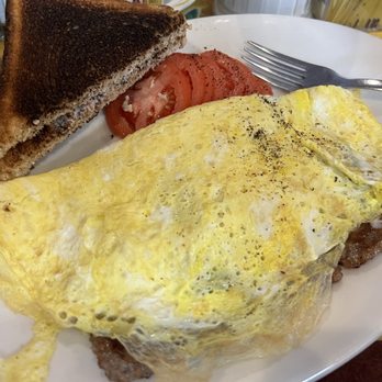 Vinny's Cafe - Friday special on a Tuesday. Italian sausage, peppers and onions, omelette with tomatoes (or home fries), toast and coffee. So good - Breakfast & Brunch Near Me - Murrells Inlet, South Carolina