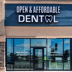 Open and Affordable Dental and Braces - Store front.