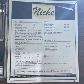 Niche Cafes - Menu - Coffee & Tea Near Me - Los Angeles, California