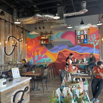 Foxtail Coffee - Seating areas with a beautiful mural - Coffee & Tea Near Me - Las Vegas, Nevada Foxtail Coffee - Seating areas with a beautiful mural - Coffee & Tea Near Me - Las Vegas, Nevada