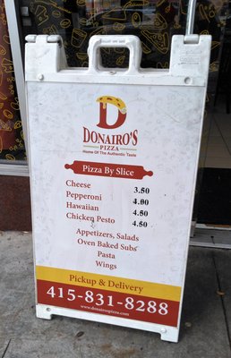 Menu photo 2 Donairo's Pizza San Francisco, CA Menu photo 2 Donairo's Pizza San Francisco, CA