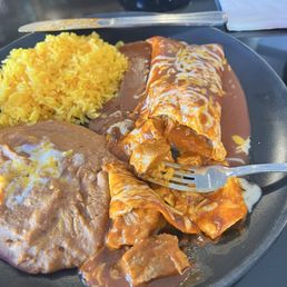 chunks of pork in the burrito