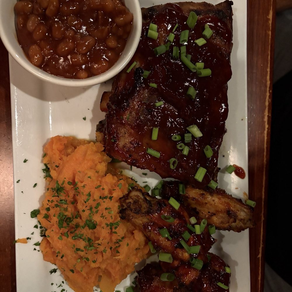 Red Fox Bar & Grille - The combo, bbq ribs, bbq wings & mashed turnips & carrots baked beans! - American Near Me - Jackson, New Hampshire Red Fox Bar & Grille - The combo, bbq ribs, bbq wings & mashed turnips & carrots baked beans! - American Near Me - Jackson, New Hampshire