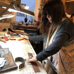 Claudia (co-owner/designer)working overtime on my one of a kind bracelet.