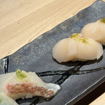 Ootoro Bar - (right) deep sea scallop, (left) red snapper - Japanese Near Me - Tustin, California Ootoro Bar - (right) deep sea scallop, (left) red snapper - Japanese Near Me - Tustin, California