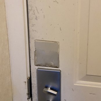 San Simeon Lodge - Inside door... looks like something was trying to get OUT. - Hotels Near Me - San Simeon, California San Simeon Lodge - Inside door... looks like something was trying to get OUT. - Hotels Near Me - San Simeon, California