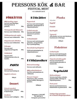 Menu photo 3 Perssons Kök & Bar Malmö, AB Menu photo 3 Perssons Kök & Bar Malmö, AB