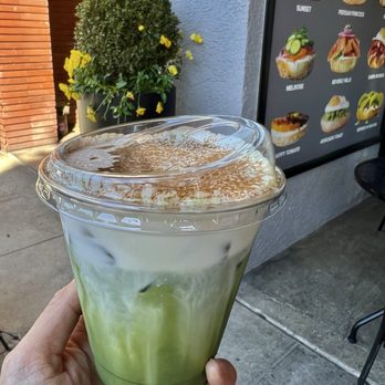 Amo Coffee - Ice Matcha with cold foam - Coffee & Tea Near Me - Beverly Hills, California Amo Coffee - Ice Matcha with cold foam - Coffee & Tea Near Me - Beverly Hills, California