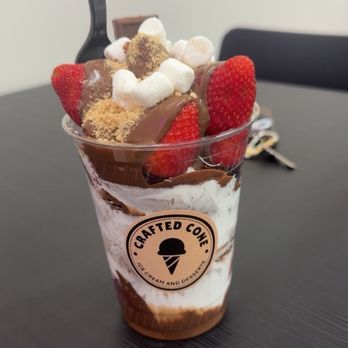 Crafted Cone Ice Cream & Desserts - Strawberry s'mores cup - Ice Cream & Frozen Yogurt Near Me - Placentia, California