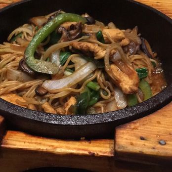 Miyako - Chicken YakiRamen served in a hot plate. Looks amazing. Tastes great. - Japanese Near Me - Houston, Texas