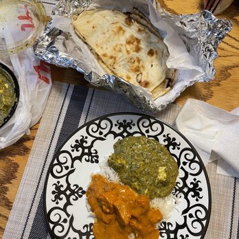 Curries - Palak Paneer Curry  Butter Chicken Curry  Plain Naan - Indian Near Me - Everett, Washington
