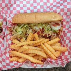 Jus Wings - Steak & Chicken Sub w/ fries