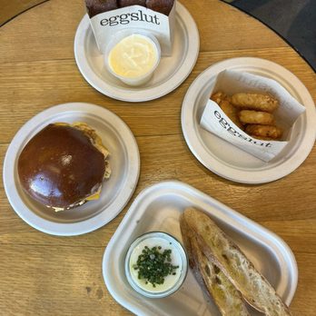 Eggslut - Fair fax egg sandwich, Slut, French toast sticks, hashbrowns - Breakfast & Brunch Near Me - Los Angeles, California Eggslut - Fair fax egg sandwich, Slut, French toast sticks, hashbrowns - Breakfast & Brunch Near Me - Los Angeles, California