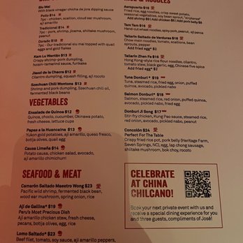 China Chilcano - Menu - Peruvian Near Me - Washington, DC, District of Columbia