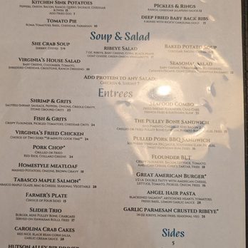 Virginia's On King - Menu - Southern Near Me - Charleston, South Carolina