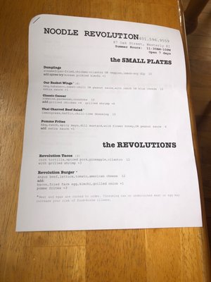 Menu photo 7 Noodle Revolution Westerly, RI