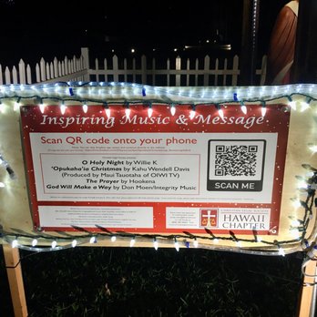 Honolulu City Lights - Scan the QR code to play Christmas music while walking the grounds. - Festivals Near Me - Honolulu, Hawaii
