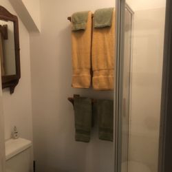 Bodega Bay Massage - Bathroom with a shower.