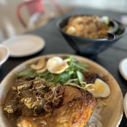 Reunion Malaysian Cafe + Kitchen - Combo Set A: Nasi Lemak + Ayam Berempah (baked chicken) + Beef Rendang