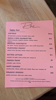 Menu photo 1 Roe Bellingham, WA