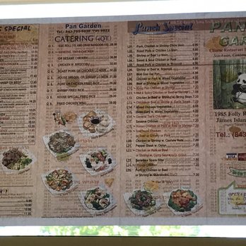 Pan Garden - Menu, side one - Chinese Near Me - Charleston, South Carolina