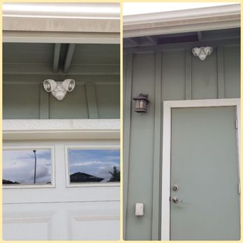 Almighty Electrical - Driveway and side entry security lights. They took the time to install without visible conduit! - Electricians Near Me - Aiea, Hawaii Almighty Electrical - Driveway and side entry security lights. They took the time to install without visible conduit! - Electricians Near Me - Aiea, Hawaii
