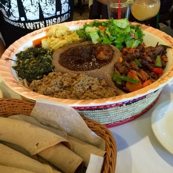 Blue Nile - Injera, combo, and honey wine - Ethiopian Near Me - Houston, Texas