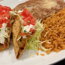 Two chicken tacos combination $21 Two chicken tacos combination $21