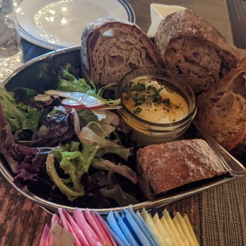 Rye Leawood - Whipped goat cheese appetizer (we took off the the country ham before taking the picture) - New American Near Me - Leawood, Kansas