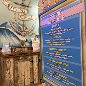 Playa Bowls - Check out the specials, also shows in the Playa app. - Juice Bars & Smoothies Near Me - Manchester, New Hampshire Playa Bowls - Check out the specials, also shows in the Playa app. - Juice Bars & Smoothies Near Me - Manchester, New Hampshire