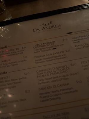 Menu photo 3 Da Andrea - Chelsea New York, NY Menu photo 3 Da Andrea - Chelsea New York, NY
