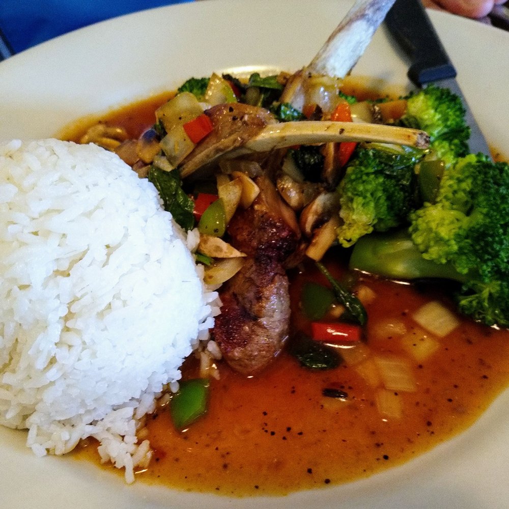 Thai Cafe - Lamb chop w basil sauce - Thai Near Me - Wake Forest, North Carolina Thai Cafe - Lamb chop w basil sauce - Thai Near Me - Wake Forest, North Carolina
