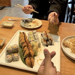 We ordered the Sweet Potato Tempura Roll, Shrimp Mango Roll, California Roll, Deep fried California Roll We ordered the Sweet Potato Tempura Roll, Shrimp Mango Roll, California Roll, Deep fried California Roll