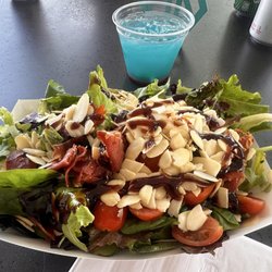Schafer's  Spouter Tavern - Burrata salad and the show me the way home cocktail
