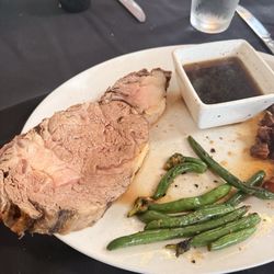 Overcooked prime rib and trust me the picture made it look more pink than it was. In person it was completely grey