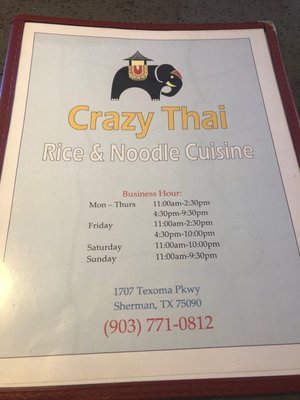 Menu photo 2 Crazy Thai Rice & Noodle Cuisine Sherman, TX