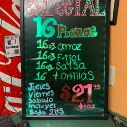 Ke! Pollo - 16pc, rice, beans, salsa, tortillas, and a 2 Lt. coke. $21.99