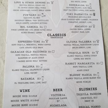 Blue Rabbit Bar - Menu - Mexican Near Me - San Pablo, California