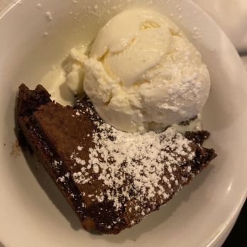 Ol'Vine Fresh Grill - Baked fudge and ice cream (I swear the menu listed missing toppings but this is tasty even plain) - Bars Near Me - Tulsa, Oklahoma Ol'Vine Fresh Grill - Baked fudge and ice cream (I swear the menu listed missing toppings but this is tasty even plain) - Bars Near Me - Tulsa, Oklahoma